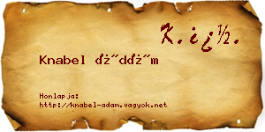 Knabel Ádám névjegykártya